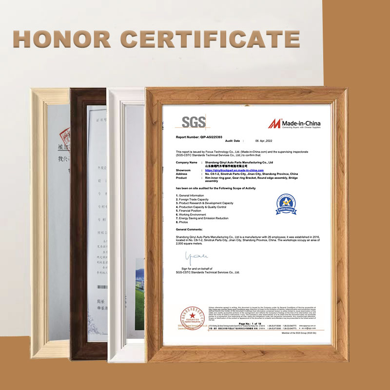 Ring gear certificate